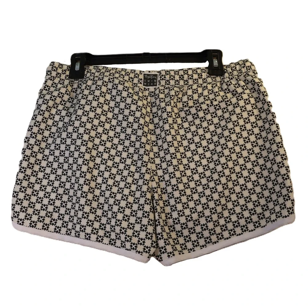 Bjorn Borg Mens Med Swim Shorts White Black Geometric Floral Mesh Lined Trunks